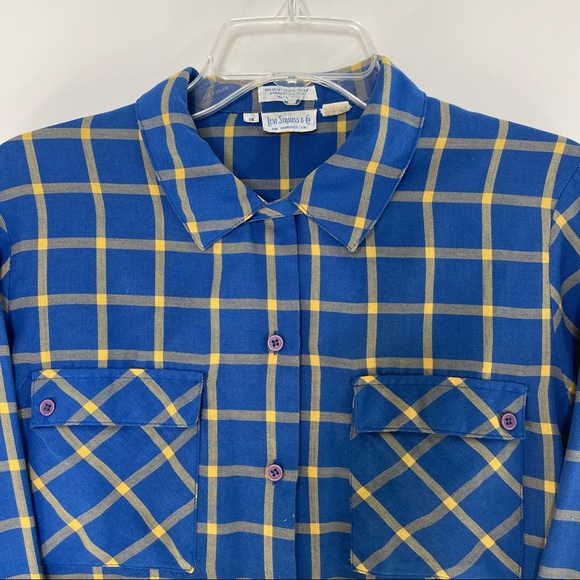 Vintage 50s Levi’s Levi Strauss & Co Window Pane Western Button Up Shirt Blouse - Picture 5 of 11